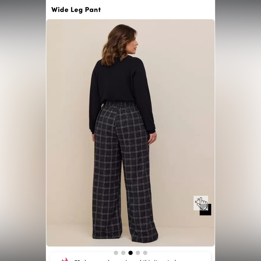 Torrid Black and White Wide Leg Pants - Picture 3 of 8